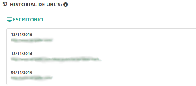 Historial de las url