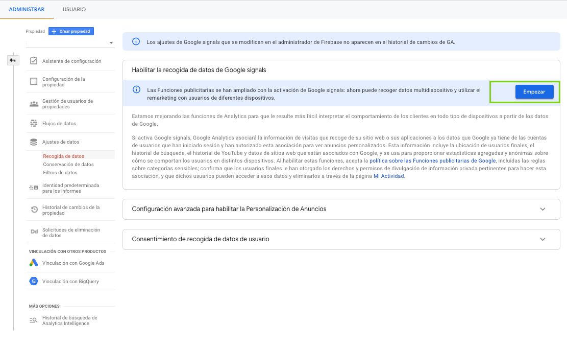 Imagen guia configurar google analytics - parte 10