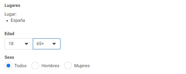 Segmentación demográfica y geográfica en Facebook ads