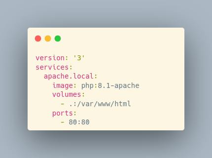 Archivo docker-compose.yml Apache y PHP