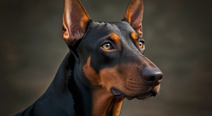 imagen generada con ia leonardo.ai de un perro doberman muy realista