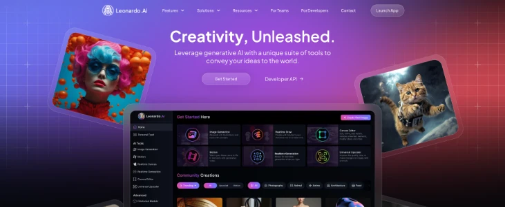 portada de la web de leonardo.ai