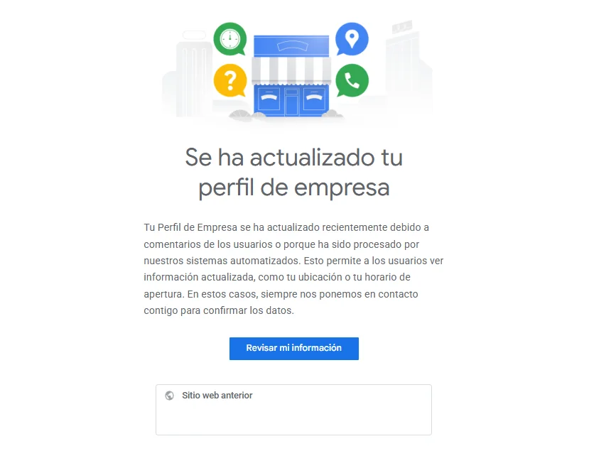 Exceso de cambios de ficha de empresa Exceso de cambios de ficha de empresa