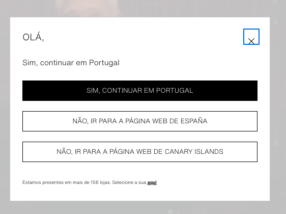 Popup sugerencia de versión