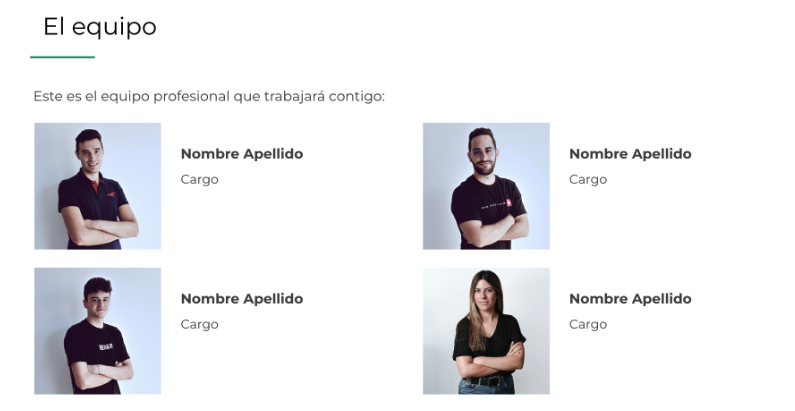 Imagen del equipo que trabaja en un proyecto